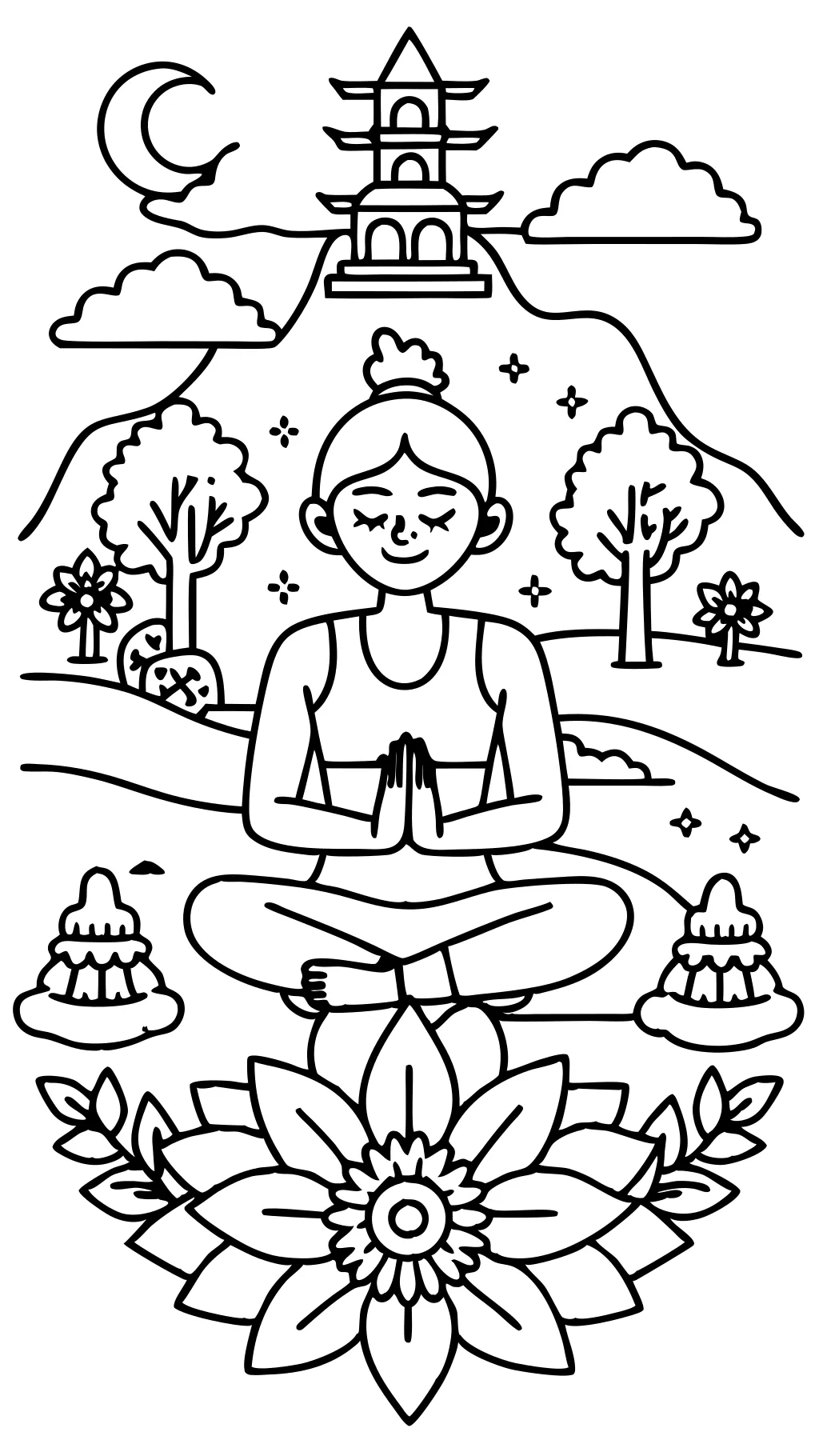 coloriage yoga